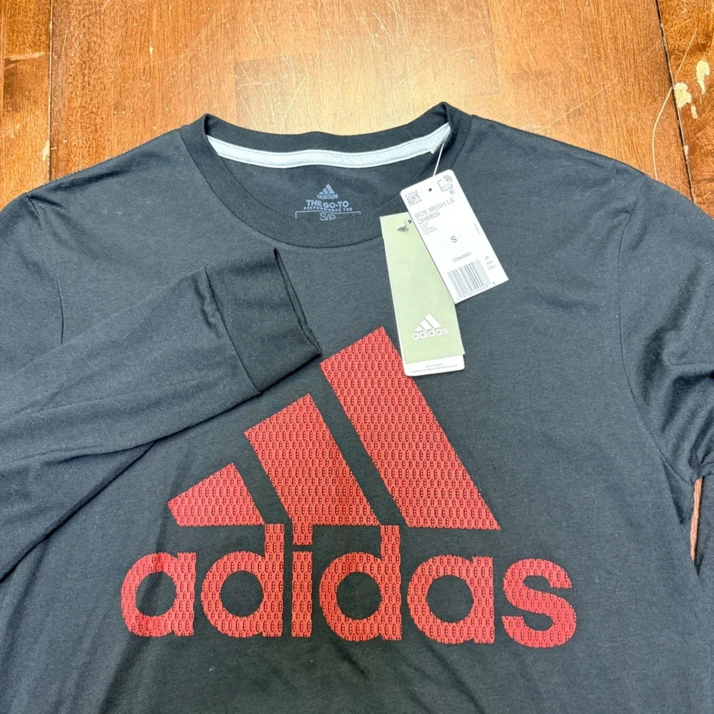 Adidas Men's Black Long Sleeve Performance Tee‎ Shirt Size S DH9809